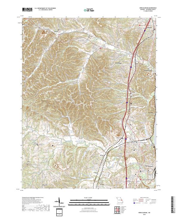Herculaneum, MO — USGS 7.5-minute topo (2023)