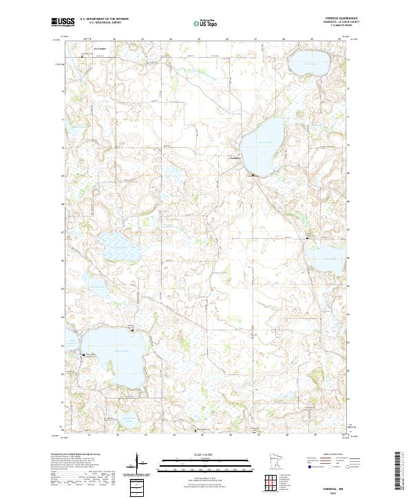 Cordova, MN — USGS 7.5-minute topo (2022)