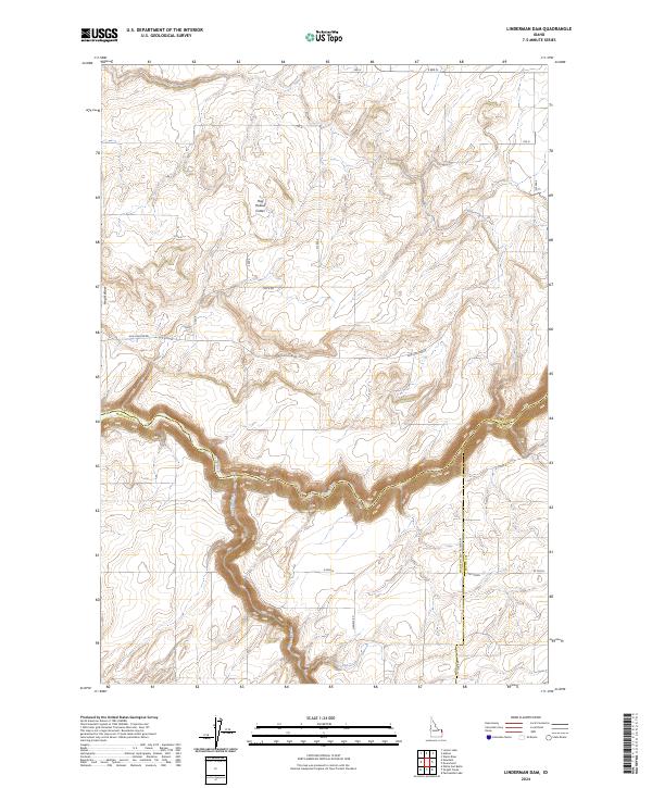 Linderman Dam, ID — USGS 7.5-minute topo (2024)