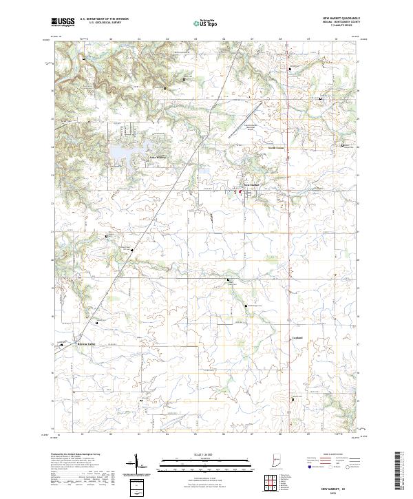 New Market, IN — USGS 7.5-minute topo (2022)