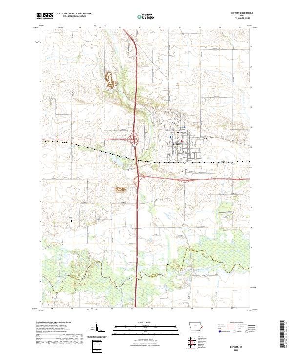 De Witt, IA — USGS 7.5-minute topo (2022)