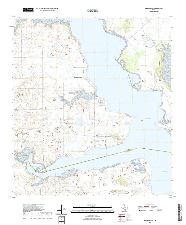 Riviera Beach, TX — USGS 7.5-minute topo (2022)