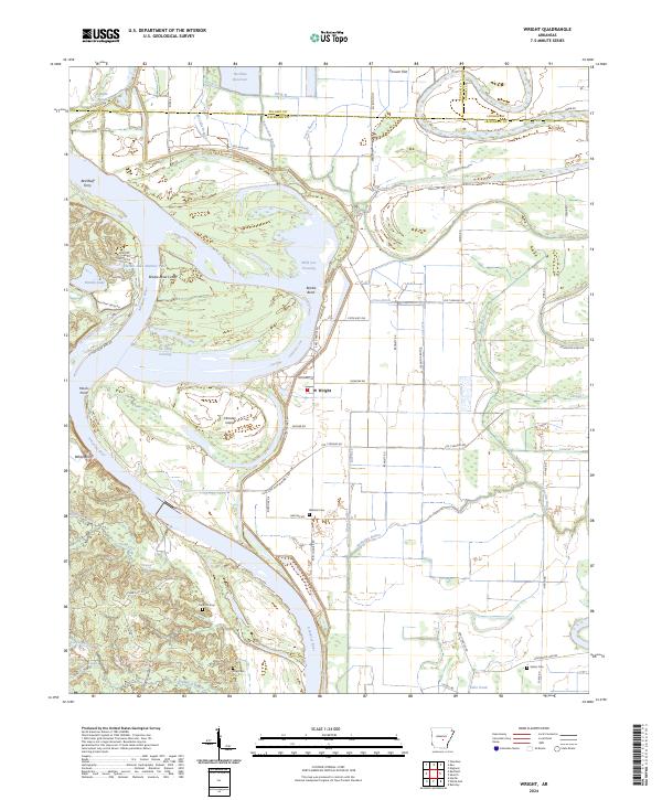 Wright, AR — USGS 7.5-minute topo (2024)