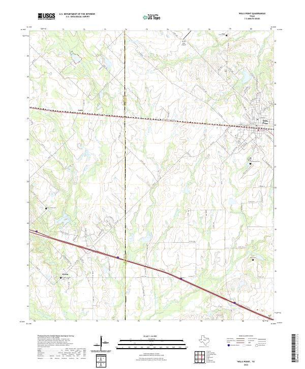 Wills Point, TX — USGS 7.5-minute topo (2022)