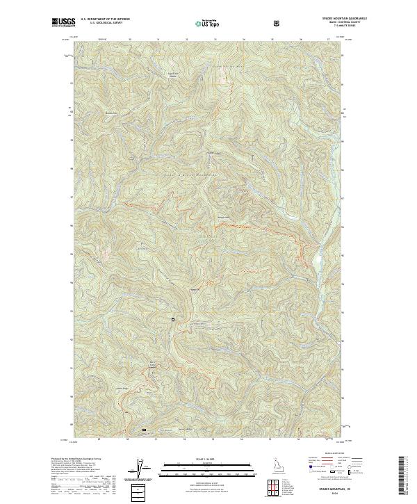 Spades Mountain, ID — USGS 7.5-minute topo (2024)