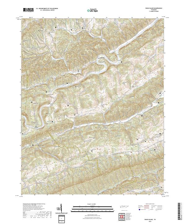 Swan Island, TN — USGS 7.5-minute topo (2022)