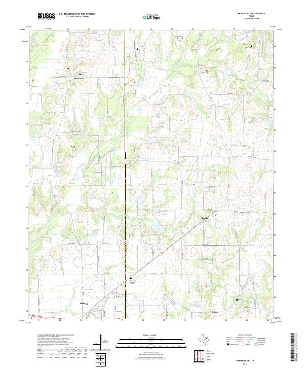 Prairieville, TX — USGS 7.5-minute topo (2022)