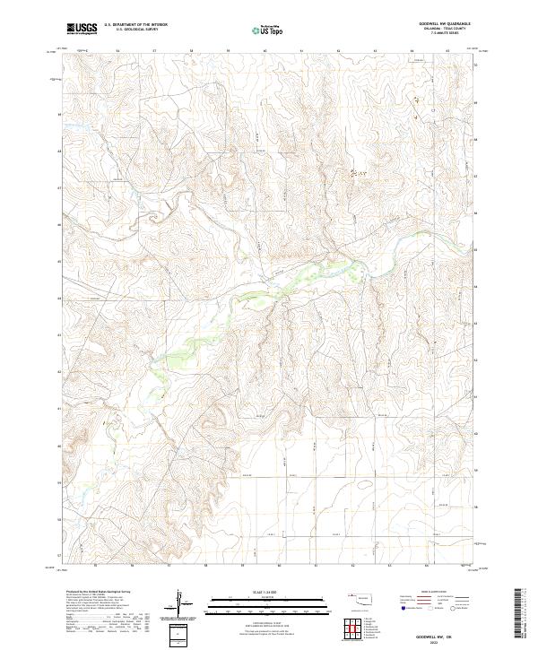 Goodwell NW, OK — USGS 7.5-minute topo (2022)