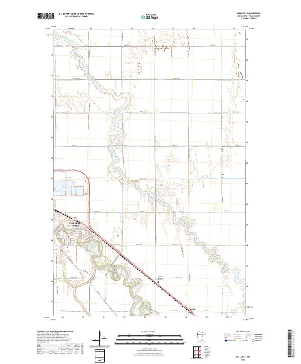 Mallory, MN — USGS 7.5-minute topo (2022)