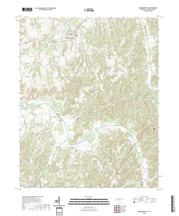 McLemoresville, TN — USGS 7.5-minute topo (2022)