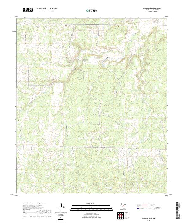 East Elm Creek, TX — USGS 7.5-minute topo (2022)