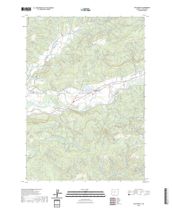 Walterville, OR — USGS 7.5-minute topo (2023)
