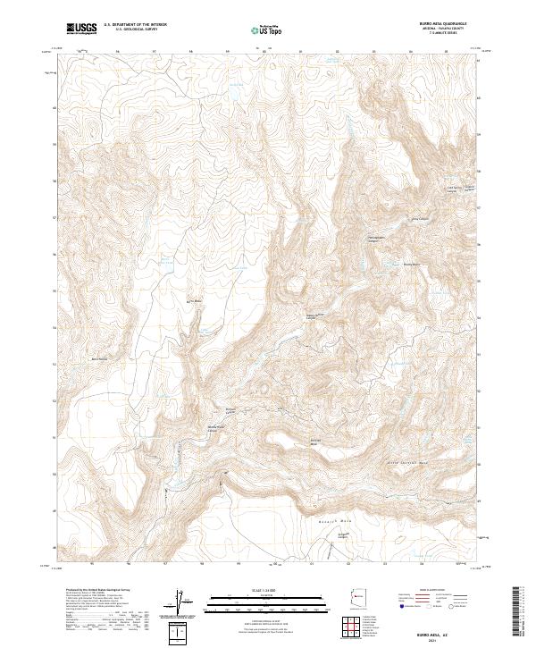 Burro Mesa, AZ — USGS 7.5-minute topo (2021)
