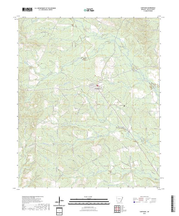 Carthage, AR — USGS 7.5-minute topo (2024)