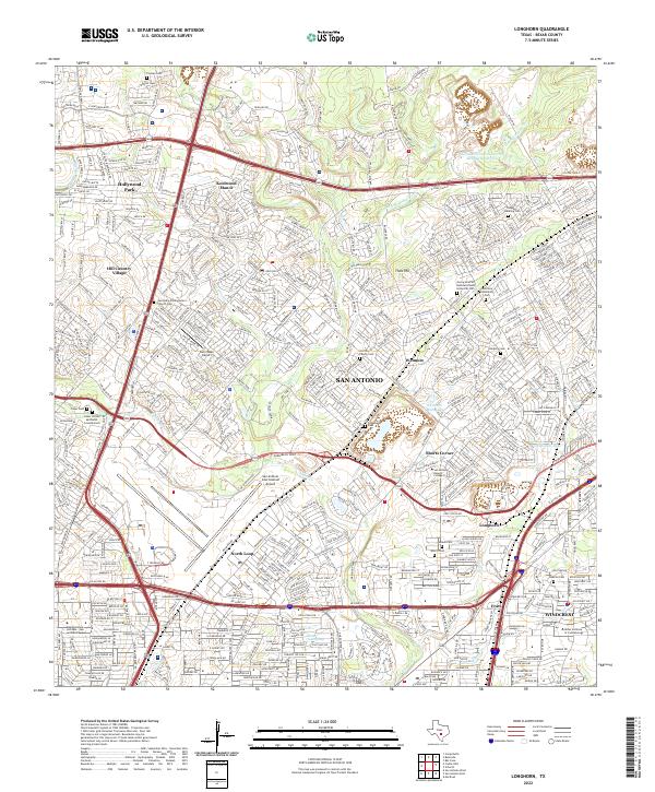 Longhorn, TX — USGS 7.5-minute topo (2022)