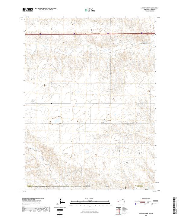 Lodgepole SW, NE-CO — USGS 7.5-minute topo (2021)