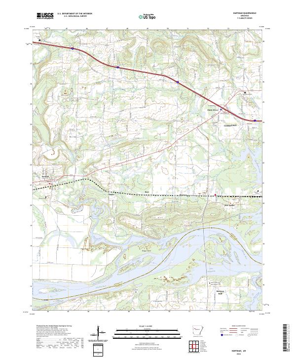 Hartman, AR — USGS 7.5-minute topo (2024)