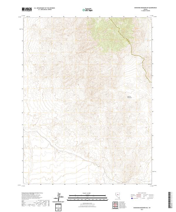 Shoshone Meadows NE, NV — USGS 7.5-minute topo (2021)