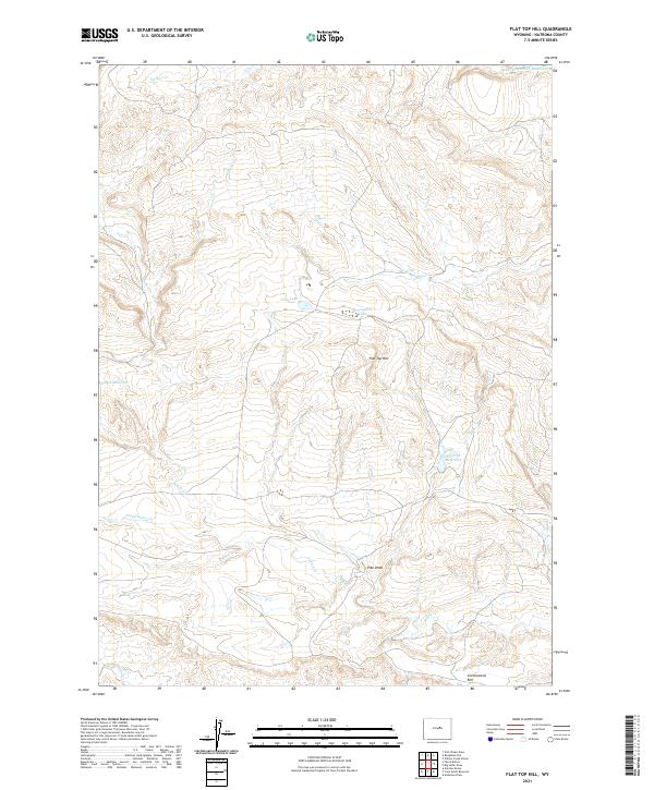 Flat Top Hill, WY — USGS 7.5-minute topo (2021)