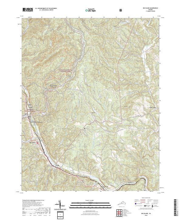 Big Island, VA — USGS 7.5-minute topo (2022)
