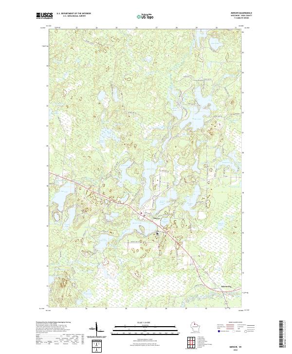 Mercer, WI — USGS 7.5-minute topo (2022)