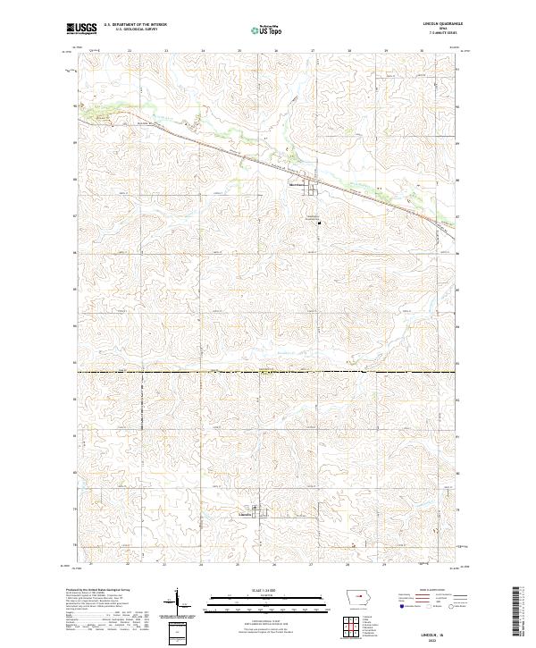Lincoln, IA — USGS 7.5-minute topo (2022)
