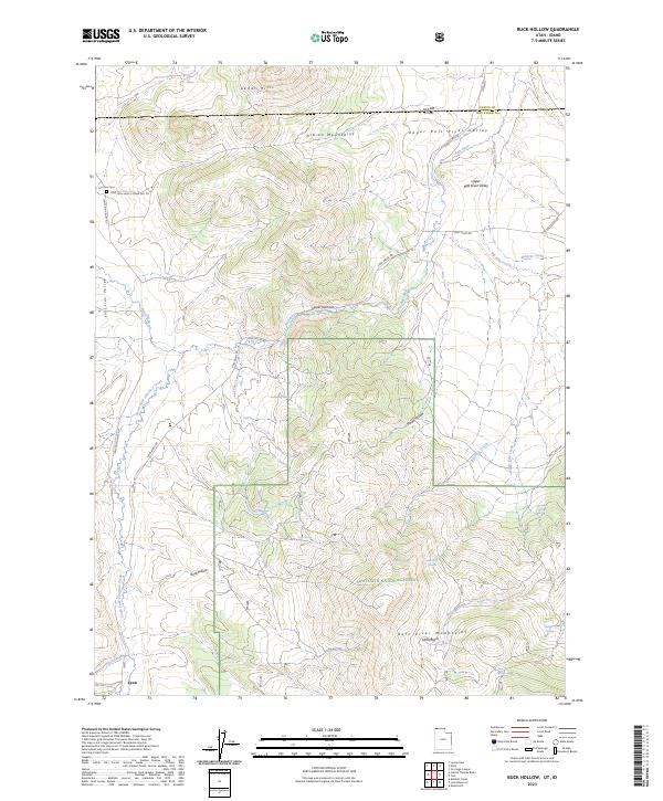 Buck Hollow, UT-ID — USGS 7.5-minute topo (2023)