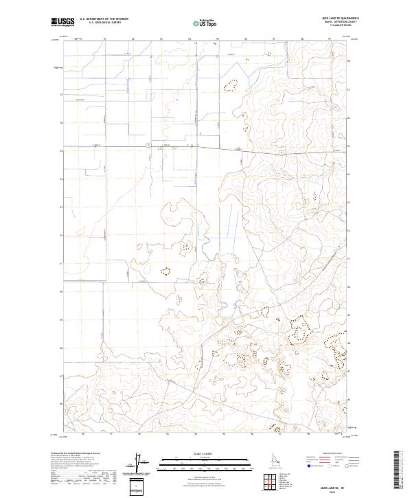 Mud Lake SE, ID — USGS 7.5-minute topo (2023)