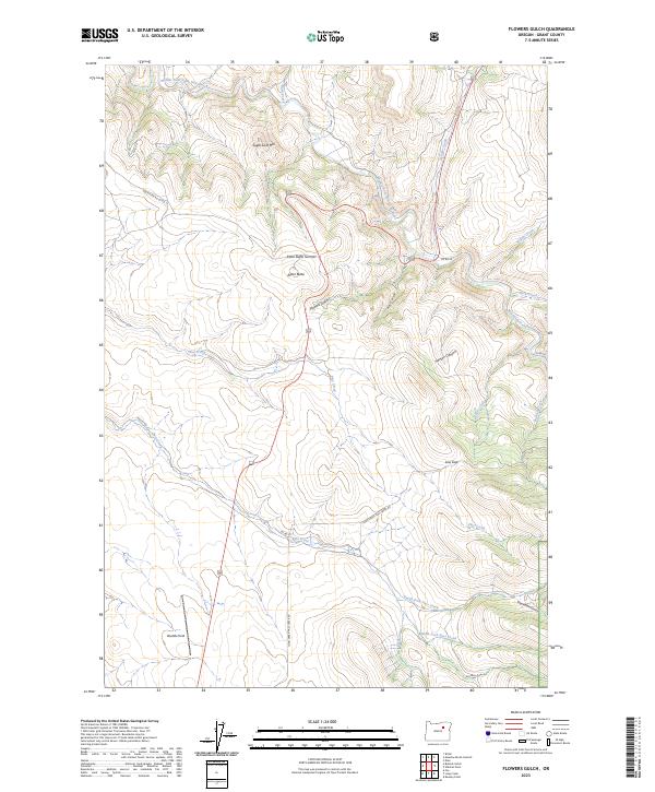 Flowers Gulch, OR — USGS 7.5-minute topo (2023)