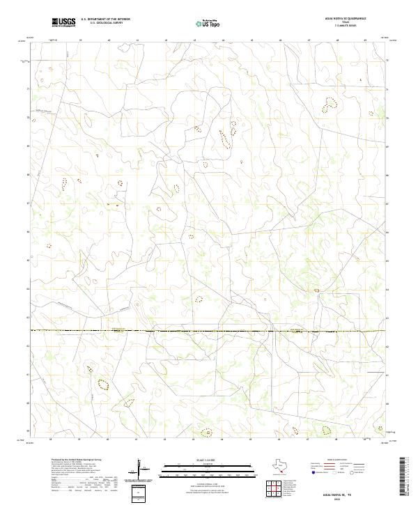 Agua Nueva SE, TX — USGS 7.5-minute topo (2022)
