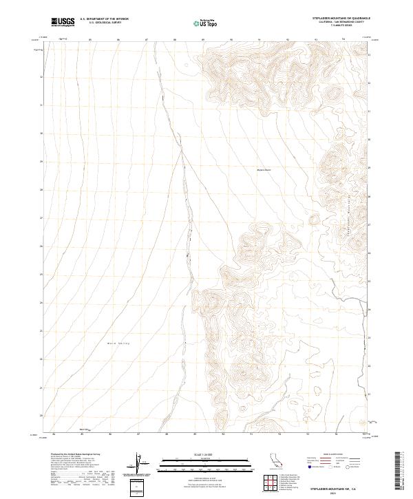 Stepladder Mountains SW, CA — USGS 7.5-minute topo (2021)