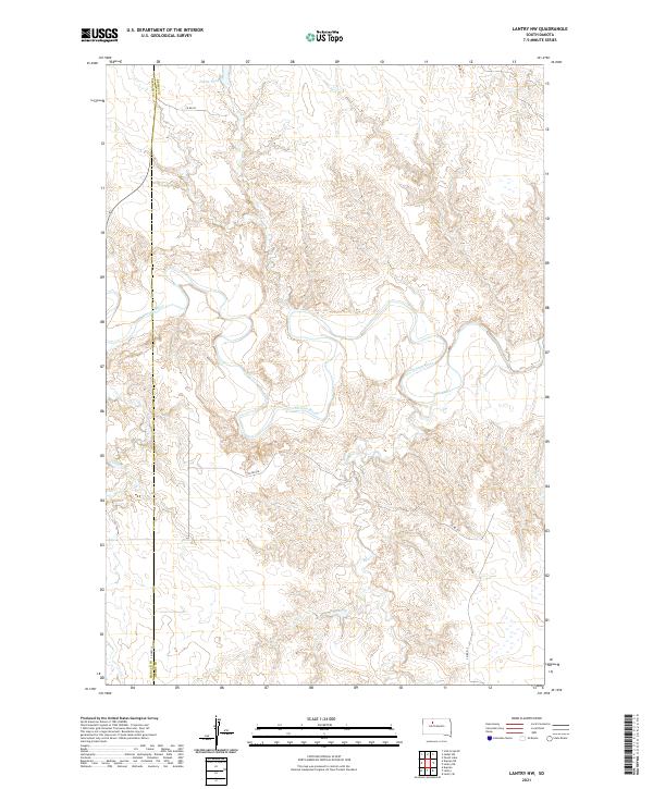 Lantry NW, SD — USGS 7.5-minute topo (2021)