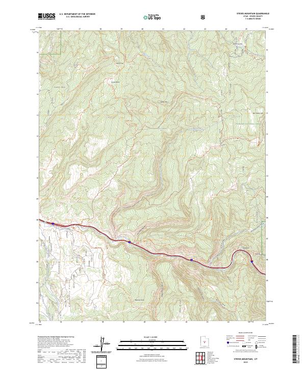 Steves Mountain, UT — USGS 7.5-minute topo (2023)