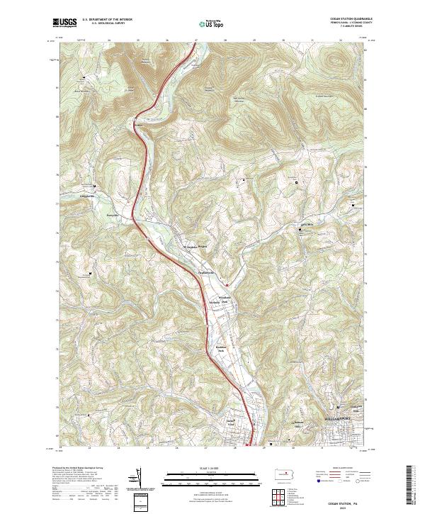 Cogan Station, PA — USGS 7.5-minute topo (2023)