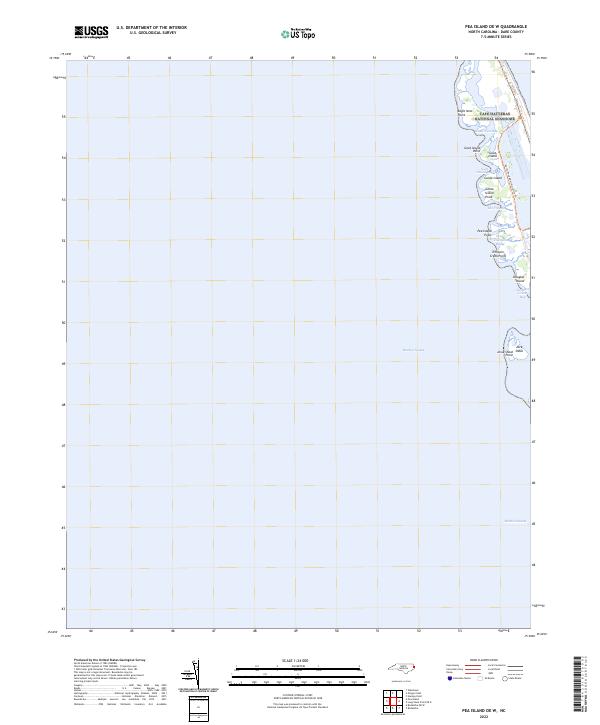 Pea Island OE W, NC — USGS 7.5-minute topo (2022)