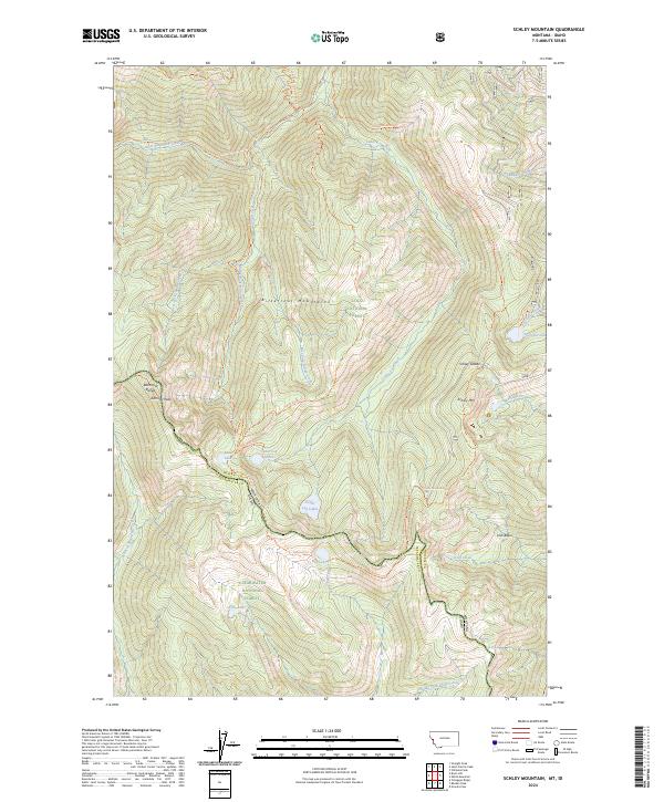 Schley Mountain, MT-ID — USGS 7.5-minute topo (2024)