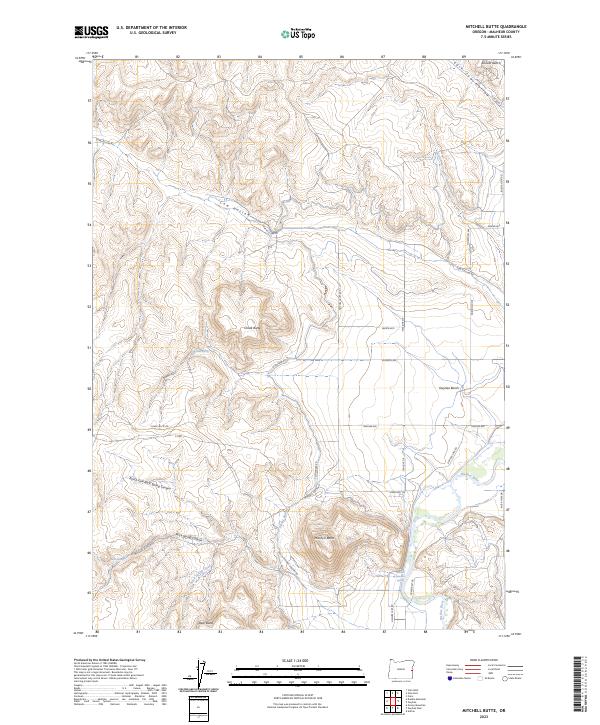 Mitchell Butte, OR — USGS 7.5-minute topo (2023)