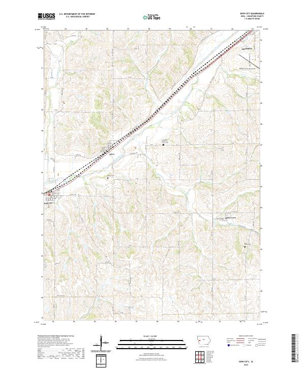 Dow City, IA — USGS 7.5-minute topo (2022)