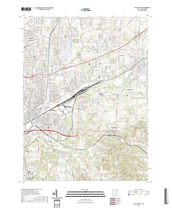 Canton East, OH — USGS 7.5-minute topo (2023)