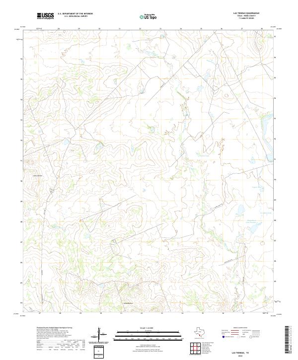 Las Tiendas, TX — USGS 7.5-minute topo (2022)