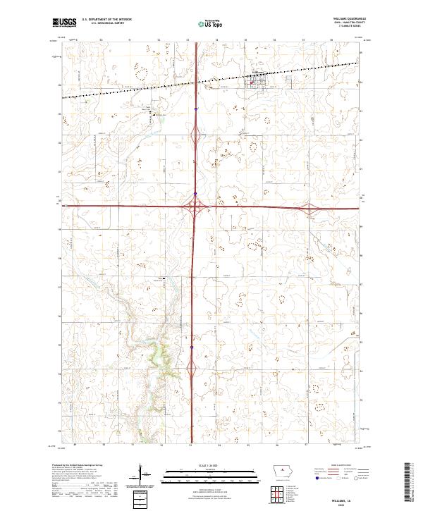 Williams, IA — USGS 7.5-minute topo (2022)
