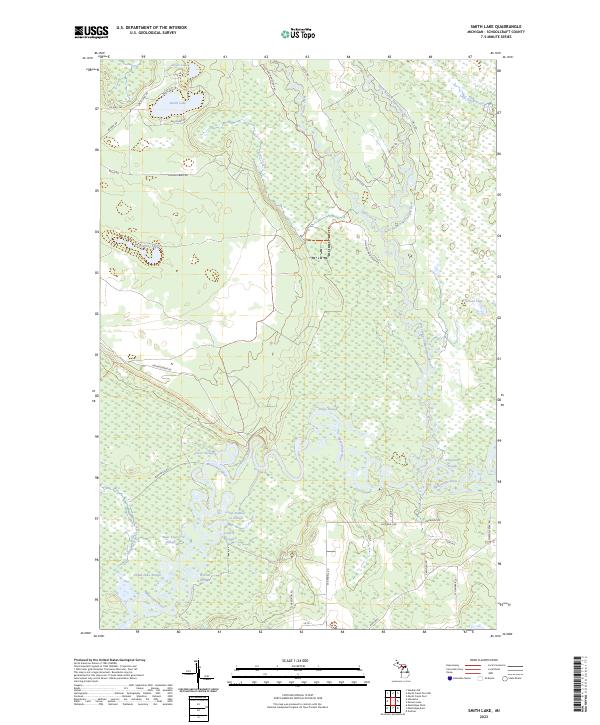 Smith Lake, MI — USGS 7.5-minute topo (2023)
