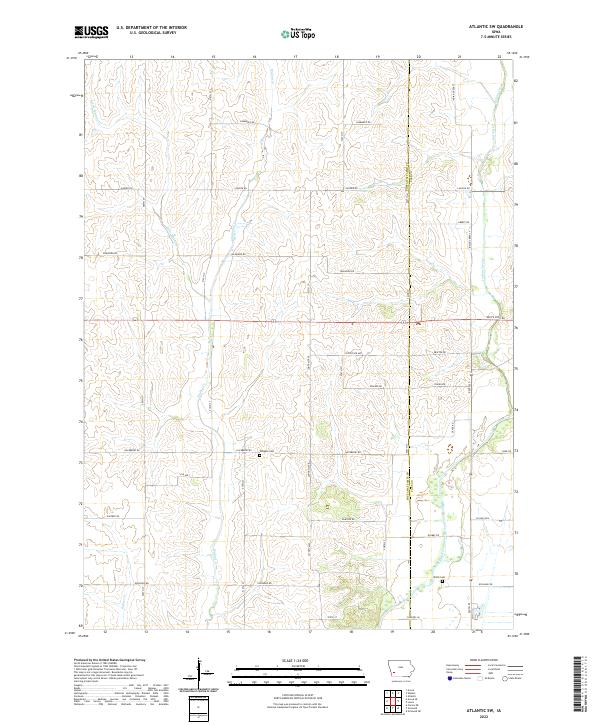Atlantic SW, IA — USGS 7.5-minute topo (2022)
