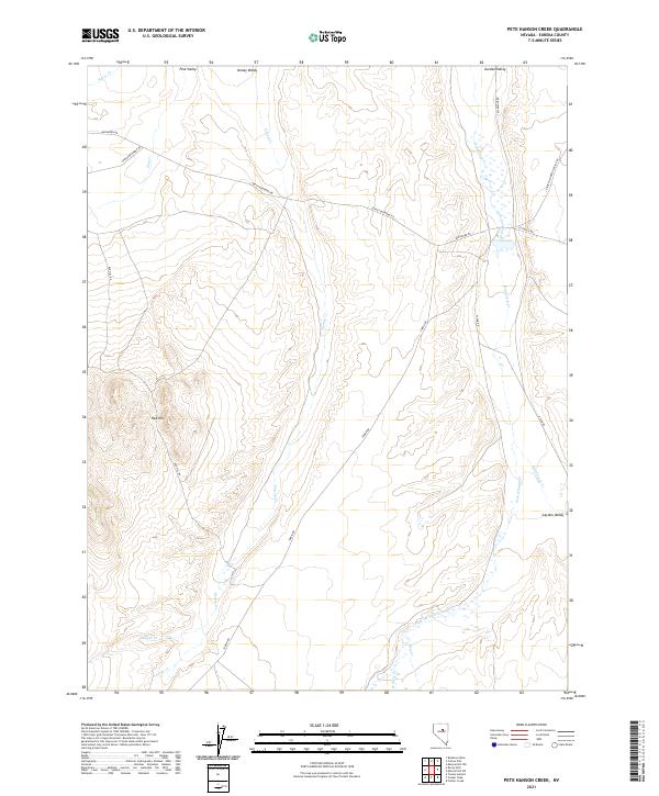 Pete Hanson Creek, NV — USGS 7.5-minute topo (2021)
