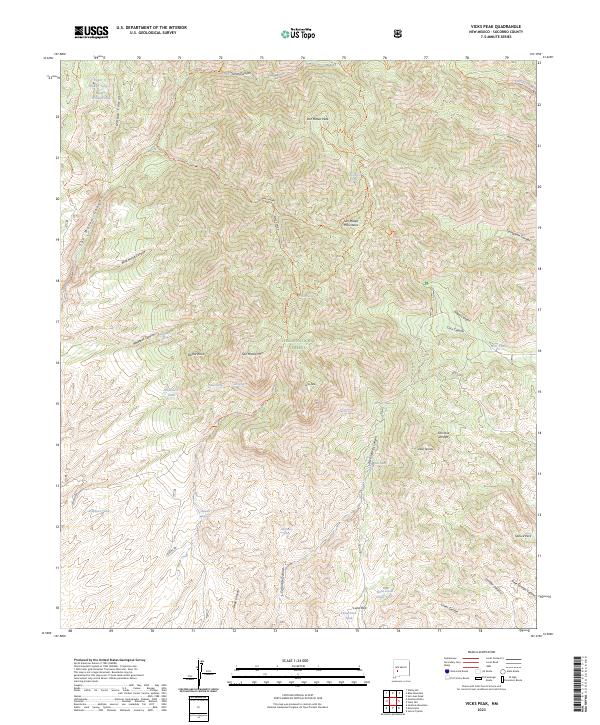 Vicks Peak, NM — USGS 7.5-minute topo (2023)