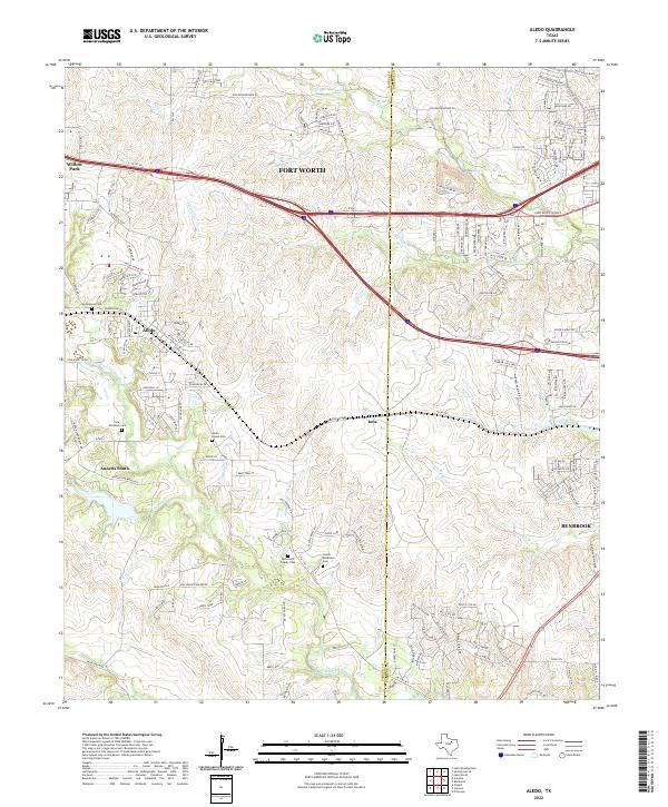 Aledo, TX — USGS 7.5-minute topo (2022)