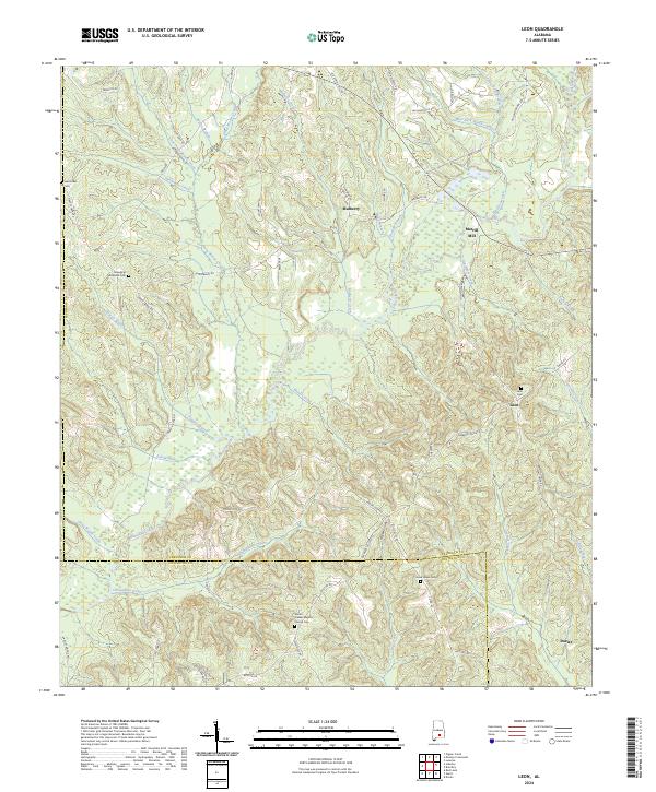 Leon, AL — USGS 7.5-minute topo (2024)
