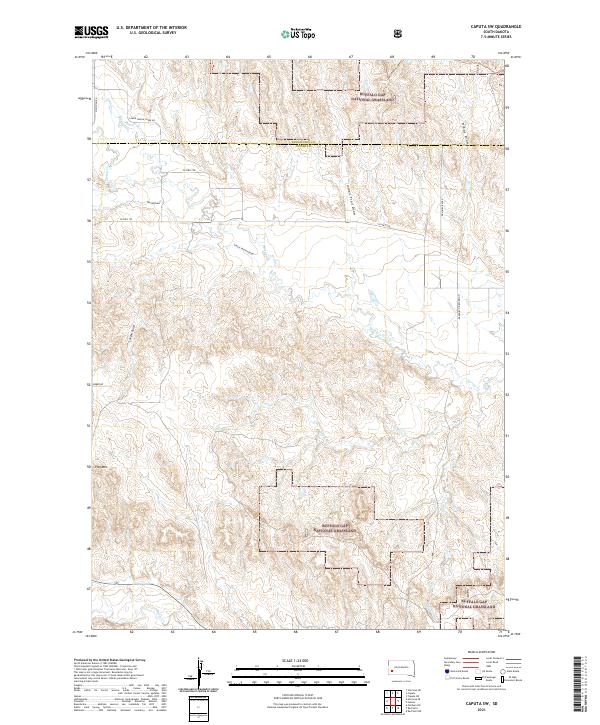Caputa SW, SD — USGS 7.5-minute topo (2021)