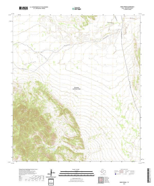 Bone Spring, TX — USGS 7.5-minute topo (2022)