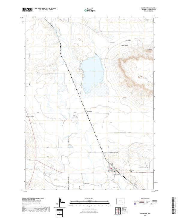 La Grange, WY — USGS 7.5-minute topo (2021)